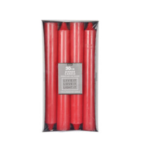 Dinner Pillar Candle 30cm 4pcs - Red