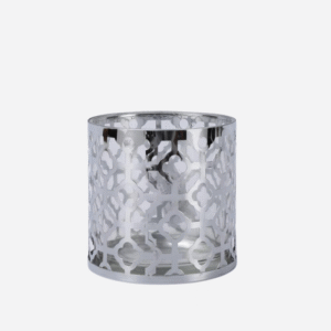 Metal Glass Candle Holder - Silver