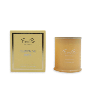 Fumare Scented Glass Candle With Nature Bamboo Lid - Champagne Rose
