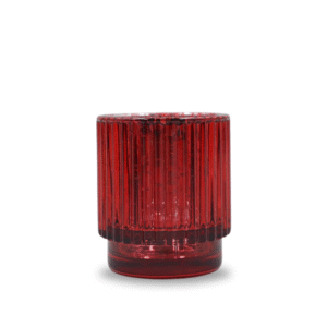 Coloured Glass Candle Holder - Red