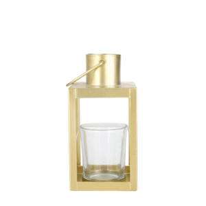 Metal Lantern Candle Holder - Gold