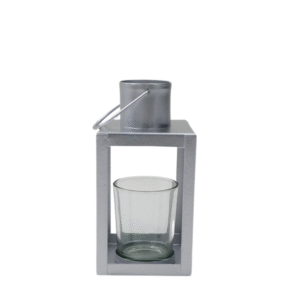 Metal Lantern Candle Holder - Silver