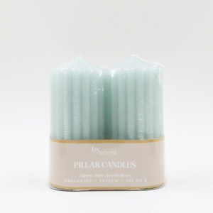 By Scents 7x15 cm Pillar Candle Set of 2 Grey