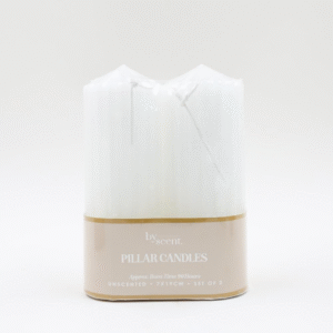 By Scents 7x19 cm Pillar Candle Set of 2 White