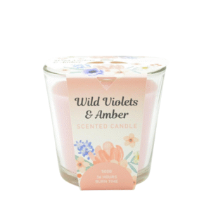 Aromart Glass Scented Candle – Wild Violet & Amber