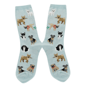 Paired Socks - Dog Party (Light Grey)