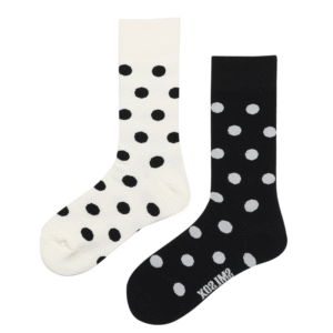 Odd Paired Socks - Black & White Dots